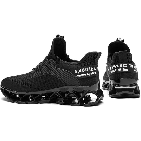 Women's Running Walking Blade Sport Work Tennis Black Athletic Sneakers Shoes - Picture 6 of 7
